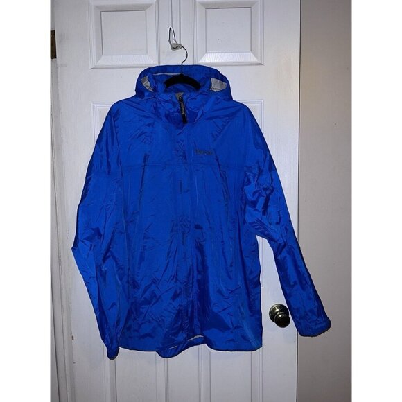 MARMOT Precip Eco Mens Hooded Full Zipper Windbreaker Jacket Sz XL - Picture 1 of 16